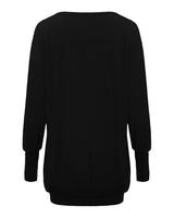 1 x RAW Customer Returns ZANZEA Women s V-Neck Loose Long Sleeve Tops Oversize Long Sweatshirt Tops Black M - RRP €36.29