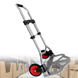 1 x RAW Customer Returns XMTECH aluminum folding sack truck 80 kg, transport truck, stacking truck, hand truck, with height-adjustable handle, including wheels, large anti-slip loading area - RRP €34.27