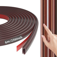 12 x Brand New 6m Brown Type D Door Window Seal Cold and Sound Insulation Seal for Window Door D-Profile, Self-Adhesive TPE Rubber Sealing Strip, PVC Car Door Caulking Strip - RRP €173.64