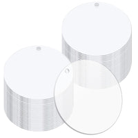 1 x RAW Customer Returns 50 pieces transparent acrylic plate 10 cm round acrylic plate clear disc acrylic disc for DIY keychain crafts - RRP €20.16