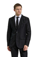 1 x RAW Customer Returns Offstream Plain Colored Suits for Men Costumes Include Jacket Pants and Tie, S, Plain Black - RRP €40.28