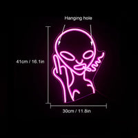 1 x RAW Customer Returns LUCUNSTAR Pink Alien Neon Sign, Alien Neon Light for Wall Decor, Alien Led Sign with USB Powered for Home, Game Room, Bar, Party, Bedroom - RRP €37.3