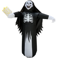 1 x Brand New OVIFM Halloween Inflatable Skeleton Costume for Adults, Horror Costume, Horror Skull, Inflatable Costume for Men and Women, Cosplay Props, Horror Party, Halloween, Black - RRP €59.98