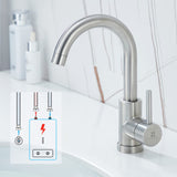 1 x RAW Customer Returns HOMELODY Low Pressure Faucet Bathroom Kitchen 360 Rotatable Bathroom Faucet Kitchen Faucet Single Lever Mixer Wash Basin Faucet Wash Basin Faucet Water Boiler Mixer Tap Made of Stainless Steel - RRP €49.4