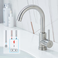 1 x RAW Customer Returns HOMELODY Low Pressure Faucet Bathroom Kitchen 360 Rotatable Bathroom Faucet Kitchen Faucet Single Lever Mixer Wash Basin Faucet Sink Faucet Water Boiler Mixer Tap Made of Stainless Steel - RRP €53.99