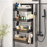 1 x RAW Customer Returns Whemyreat Over the Door Pantry Organizer, 4 Tier Adjustable Over the Door Spice Rack, Hanging Door Rack with 4 Removable Baskets, Organizer for Pantry Doors Storage, 86x40x17cm - RRP €43.36