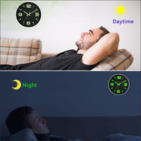 1 x RAW Customer Returns DIYZON Glowing Wall Clock, Silent Non-Ticking 30cm Night Light Wall Clocks, Battery Operated, Modern Glass Illuminated Wall Clock, Decorative for Kitchen, Home, Bedroom, Office - RRP €20.99