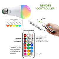 1 x RAW Customer Returns VARICART 10W Edison E27 Color Changing Light Bulb RGB LED Lamp, Dimmable LED Light Bulb with Remote Control, 12 Colors Warm White 3000K, Dual Memory, 100W Equivalent for Home Decoration Pack of 2  - RRP €18.71