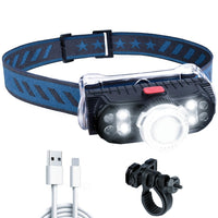 1 x RAW Customer Returns LETOUR Headlamp USB LED Headlamp 7 Brightness Levels 1000 Lumen Head Lamp Rechargeable With Red Light, For Jogging, Fishing, Camping, Cycling, Built-in 2000mAh Battery - RRP €23.48