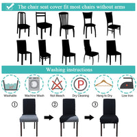 1 x RAW Customer Returns Leeyunbee 6 Pieces Chair Covers with Backrest, Washable Removable Modern Elastic Chair Cover, Easy to Clean and Durable, Chair Covers for Kitchen Dining Room Ceremony Wedding Black  - RRP €22.34