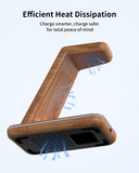 1 x RAW Customer Returns JoyGeek 3 in 1 Inductive Charging Station for Samsung, Wireless Charger for Samsung S24 S23 S22 S21 Z Flip Fold, Induction Charger for Galaxy Watch 6 5 4, Wireless Charger for Galaxy Buds-Bamboo - RRP €32.26