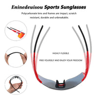 1 x RAW Customer Returns Eninedeuisou Sunglasses Cycling Glasses for Men Women UV 400 Protection Goggles MTB Sports Glasses for Outdoor Sports Cycling Driving Running Golf Baseball - RRP €27.99