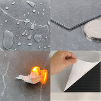 1 x Brand New 10 Pieces Thicken Self-Adhesive Floor Tiles 30x30cm, Self-Adhesive Marble Tiles, Vinyl Tiles, PVC Adhesive Backsplash for Kitchen, Bathroom, Living Room Gray  - RRP €59.99