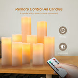 5 x RAW Customer Returns Houseware LED candles pillar candles with remote control, candle set of 9 flameless candles H 4 5 6 7 8 9 , for Halloween, Christmas, party, bar, wedding, ivory color - RRP €186.5