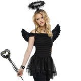 1 x Brand New Angel wings costume, feather wings angel with halo and magic wand for children women, Halloween carnival cosplay party - RRP €9.98