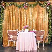 1 x RAW Customer Returns Sequin Curtains Backdrop 125 x 245 cm Gold Glitter Sequin Photography Backdrop Christmas Backdrop Wedding Curtains for Background Sequin Curtain Panel - RRP €26.74