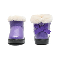 1 x Brand New DADAWEN Little Girls Boots Ankle Boots Warm Winter Ankle Boots, Purple, 25 EU - RRP €60.0