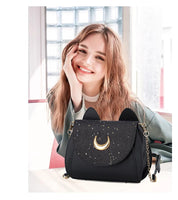 1 x RAW Customer Returns LIAOLI Luna Sailor Moon Bag Kawaii Black Cat Purse Handbag Messenger Sequins Cosplay Crossbody Shoulder Bags - RRP €26.81