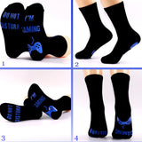 2 x Brand New RSHVSMS Fun Men s Game Socks, Printed with Don t Disturb Me in the Game, Innovative Winter Gambling Non-Slip Cotton Socks, the Best Gift for Men XL, Black Blue  - RRP €55.2