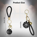 2 x Brand New KALIONE Basketball Keychain, Novelty Sports Ball Keychain with Golden Bells for Sports Fan, Gift Black Gold  - RRP €55.2