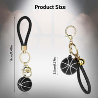 3 x Brand New KALIONE Basketball Keychain, Novelty Sports Ball Keychain with Golden Bells for Sports Fan, Gift Black Gold  - RRP €82.8