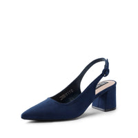 1 x Brand New DREAM PAIRS Shoes with Classic Block Heel and Pointed Toe Pumps with Navy Strap SDPU2340W-E Size 38 EUR  - RRP €36.08