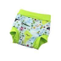 1 x RAW Customer Returns BabyPreg Baby Kids Swim Shorts Happy Nappy Tummy Protection High Waisted Swimming Shorts 2-3 Years, Green  - RRP €20.4