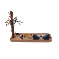 1 x RAW Customer Returns Kitchnexus wooden key rack walnut for entrance table, with tree trunk support for storing bracelets, watches, cosmetics and jewelry - RRP €22.18