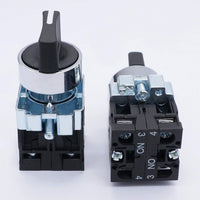 1 x RAW Customer Returns Taiss 2pcs 2NO Locking Rotary Switch 3 Position 22mm 440V 10A HB2-BD33 - RRP €26.4