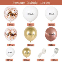 1 x Brand New TARATH Balloon Garland Set Rose Gold Balloons Party Decoration Gold Balloons Garland Set for Wedding Valentine s Day Girls Children Birthday Party Wedding Background Decoration 121 Pieces - RRP €16.32