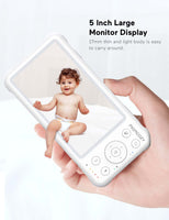 1 x RAW Customer Returns momcozy Video Baby Monitor 5 inch Split Baby Monitor with 1080P Camera 5000mAh Battery No WiFi Infrared Night Vision Long Range 2-Way Talk and Lullabies for Baby - RRP €151.25