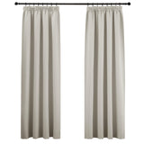 1 x RAW Customer Returns PONY DANCE living room curtains with ruffle tape, set of 2, opaque thermal curtains, cold protection, blackout curtain, ruffle tape for rail, natural, H 245 x W 140 cm - RRP €46.33