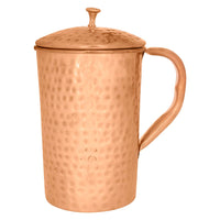 1 x RAW Customer Returns Zap Impex Pure Copper Hammered Jug with Lid for Health Benefits Copper Water Jug 1600 ml - RRP €34.18