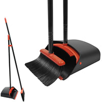 1 x RAW Customer Returns BEI HONG Broom and Dustpan Set with Long Handle, Upright Stand Up Broom with Dustpan Combo, Heavy Duty Indoor Outdoor Broom and Dustpan Set Black for Home Kitchen Floor Use - RRP €20.08