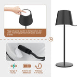 1 x RAW Customer Returns Neoglint table lamp wireless 35CM, LED table lamp battery dimmable rechargeable, with touch control, 3 color temperatures, IP44, for indoors, outdoors, bedrooms, living rooms - black energy class F  - RRP €36.29