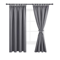 1 x RAW Customer Returns DWCN Thick thermal curtains, blackout curtains with ruffle tape with curtain ties, 200 x 140 cm height x width , grey, set of 2 - RRP €34.27