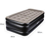 1 x RAW Customer Returns RichYa Inflatable Mattress for 1 Person, Inflatable Bed with Built-in Electric Pump, Self-Inflating Air Bed with Comfortable Soft Flocking Layer for Children, Adults, 196 97 51 cm - RRP €69.23