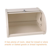 1 x RAW Customer Returns SOUJOY Metal Bread Bin, Vintage Bread Container for Kitchen Countertop, Bread Holder with Roll Top, Rustic 1950s Bread Dispenser Basket for Dry Food, 30 x 26 x 17cm - RRP €28.12