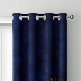 1 x Brand New HOSIMA Gold Blue Textured Curtains, Eyelet Curtains, Set of 2 Curtains, Gold Blue Textured Print, Curtains for Kids and Teens Rooms Gold Blue Textured S  - RRP €20.4