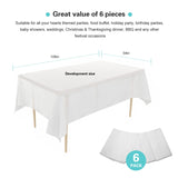 1 x RAW Customer Returns Puricon Pack of 6 disposable plastic tablecloths 137 x 274 cm, premium rectangular table cover garden tablecloth for catering, festivals, parties, weddings or household - white - RRP €12.6