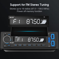 1 x RAW Customer Returns Bluetooth 5.0 Car Stereo Hands-Free, Avylet 1 DIN 4 x 60W Receiver Stereo Radio, 7 Colors Button Light, Support Hands-Free Calling FM AUX-IN CARD U Disk Remote Control, Quick Charge - RRP €30.24