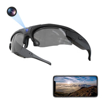 1 x RAW Customer Returns Hereta Wifi Camera Sunglasses Sport HD 4K Video Recording Glasses DVR Glasses with UV400 Protection Polarized Lenses for Outdoor Sports Supports iOS and Android Supports up to 256G TF Card - RRP €212.59