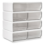 1 x RAW Customer Returns EZOWARE 7 Transparent Drawers Make Up Organizer, Set of 4 Stackable Cosmetic Storage Makeup Drawer Container - RRP €38.51