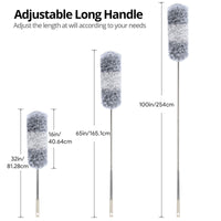 1 x RAW Customer Returns Telescopic Duster Washable, Duster Microfiber Stainless Steel Telescopic Pole and Bendable Corner Broom, Long Extendable Extra Long Up to 100 inch, for Ceiling Cobwebs - RRP €13.1