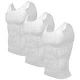 1 x RAW Customer Returns Odoland Undershirt Men Shapewear 3 Pack Compression Shirt Tummy Control Shirt Men Body Shaper Tank Tops - White Large  - RRP €30.67