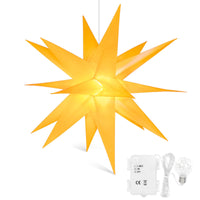 1 x RAW Customer Returns Qijieda 3D Christmas Star Illuminated Outdoor Battery with Timer - 58cm LED Christmas Star for Windows, Advent Star for Decorating Courtyard, Balcony and Garden 58cm, White  - RRP €27.42