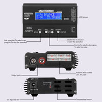 1 x RAW Customer Returns Haisito Lipo Charger 80W 6A Lipo Balancer for LiPo Li-Ion Life 1-6S and NiMH NiCd 1-15S , RC battery charger with LED screen, power supply and XT60 Deans JST Futaba adapter - RRP €45.52