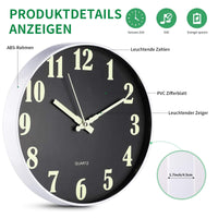 1 x RAW Customer Returns OURISE Luminous Large Wall Clock 30cm Modern Wall Clock Kitchen Wall Clock, Vintage Wall Clock, Quartz Wall Clock with Silent Sweep Movement - RRP €30.24