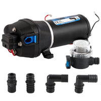 1 x RAW Customer Returns Mxmoonant 12V DC Automatic Water Pump, Pressure Pump, 40 Psi, 2.8 Bar, 130W, 17 Lpm min, Self-Priming, Overload Protection, Low Noise, for Caravan, Boat, Washing, Spraying, Garden - RRP €94.99