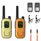 1 x RAW Customer Returns Radioddity PR-T3 Walkie Talkie PMR446 Radio VOX with 16 Channels Flashlight 4KM Range Rechargeable Batteries for Adventure, Outdoor, Camping, 2 Pieces Orange Yellow  - RRP €30.7